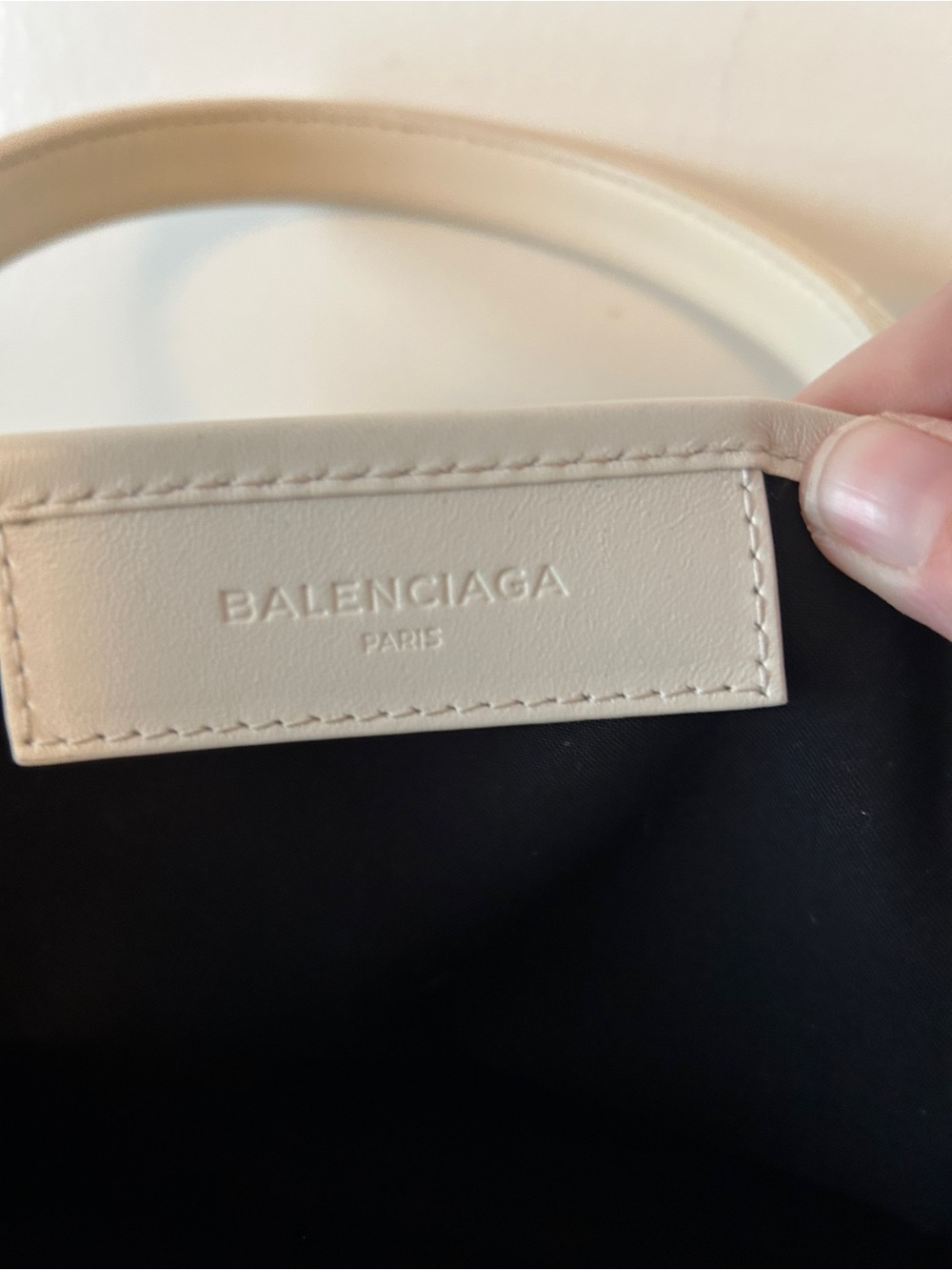 Balenciaga Calabasas Canvas Tote in Pale Cream with Black Logo - Picture 10 of 11